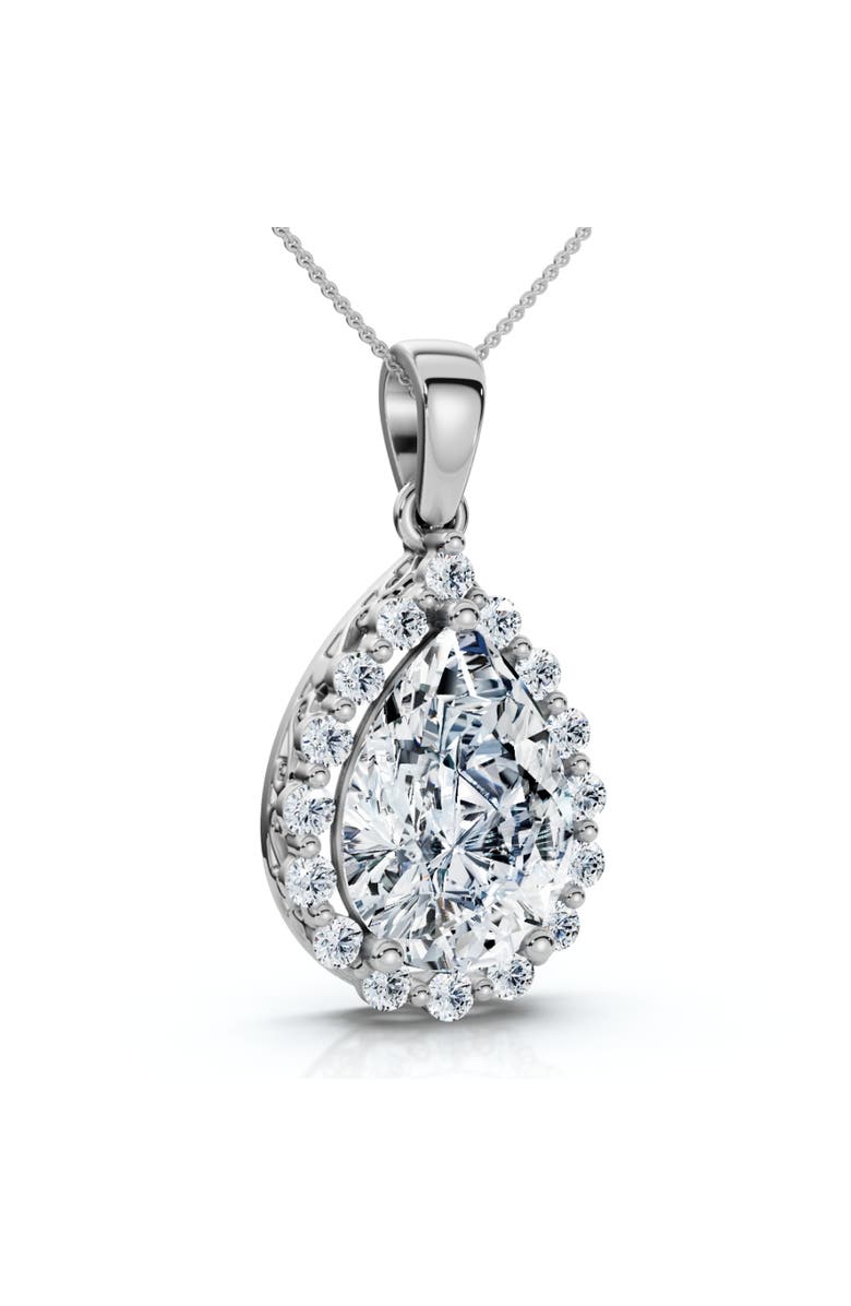 Bliss Diamond Certified 3.40Ct Pear Shape Diamond Halo Dangle Penadnt 14k Gold Lab Grown 1", Alternate, color,