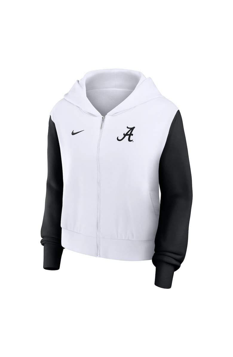 Nike Women's Nike White Alabama Crimson Tide Cropped Beyond Capability Color-Block Script Full-Zip Hoodie, Alternate, color, White
