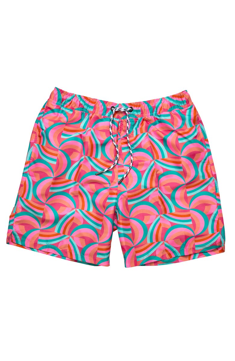 Snapper Rock Sustainable Swim Shorts, Main, color, Geo Melon