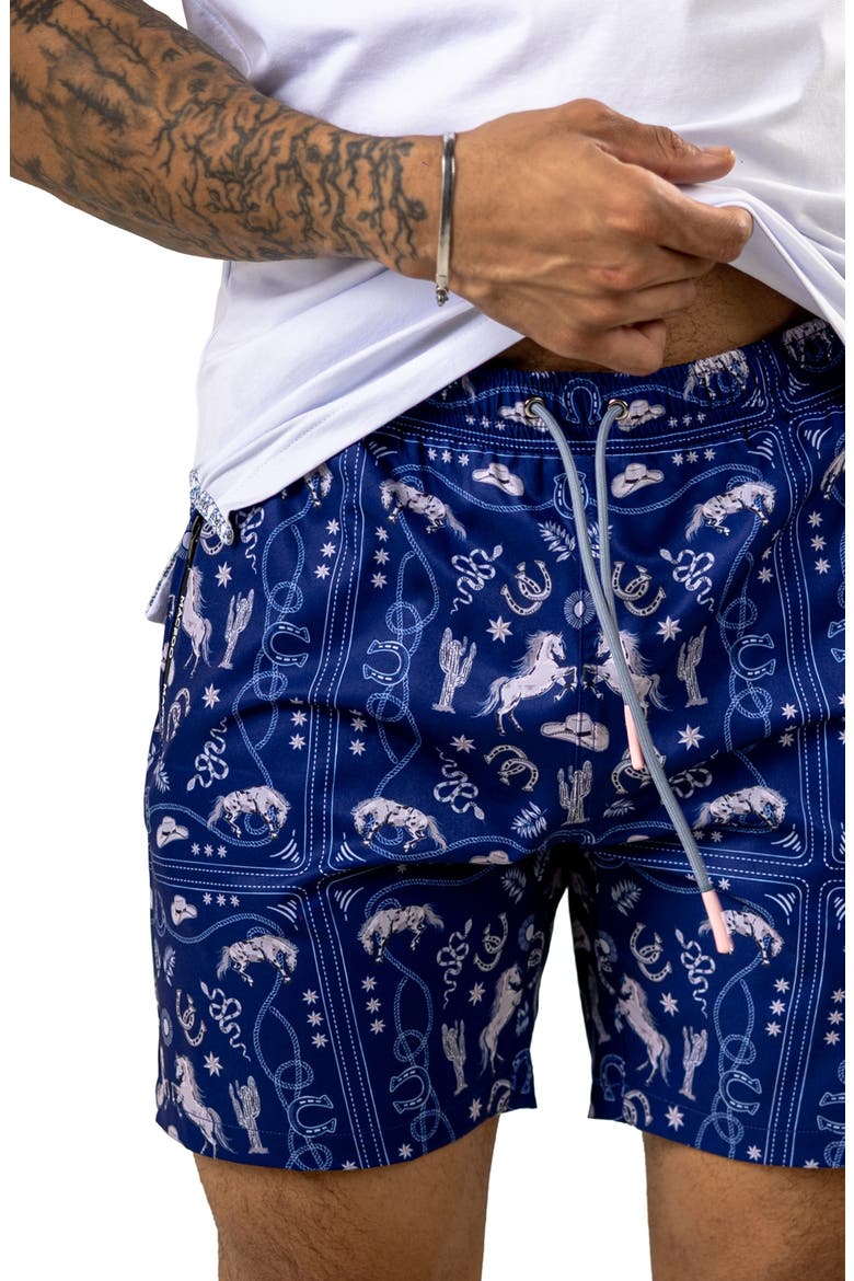 Swim Marthyr Print Swim Trunks, Alternate, color, BLUE