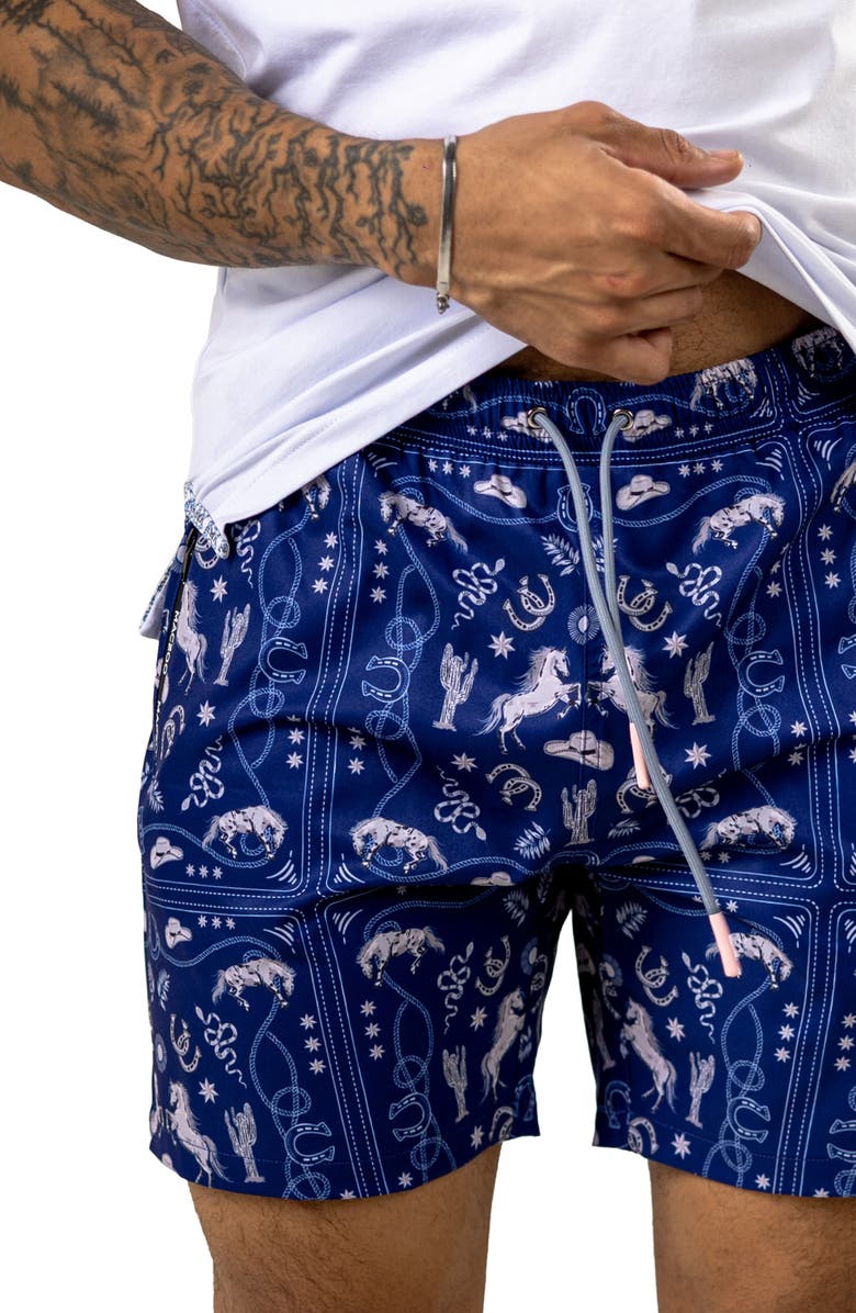 Maceoo Swim Marthyr Print Swim Trunks, Alternate, color, Blue