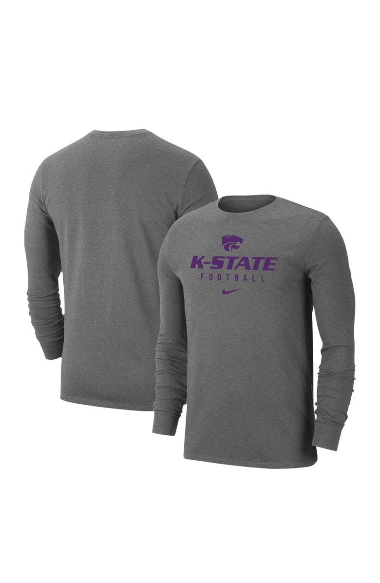 Nike Men's Nike Heather Gray Kansas State Wildcats Changeover Long Sleeve T-Shirt, Main, color, Heather Gray