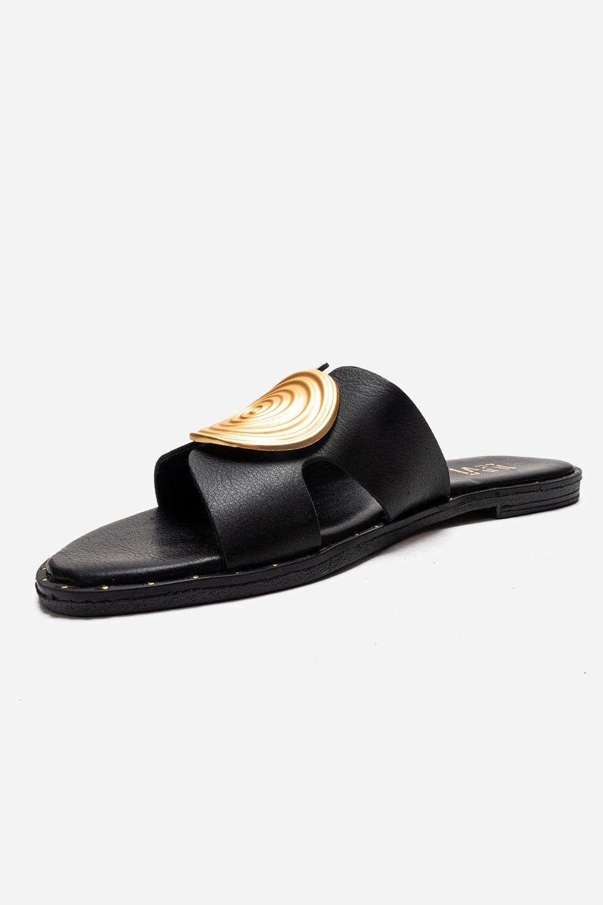 Forever & Always Shoes Nolita Leather Slide Sandal, Alternate, color, Black