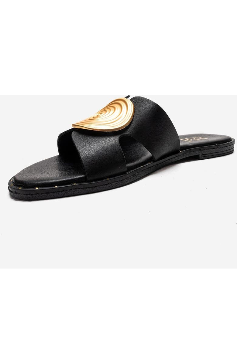 Forever & Always Shoes Nolita Leather Slide Sandal, Alternate, color, Black