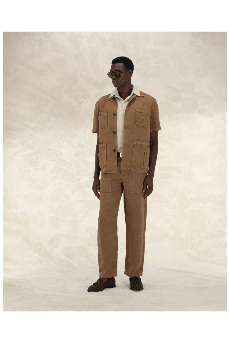 Bohem Linen Short Sleeve Shirt, Alternate, color, MOU