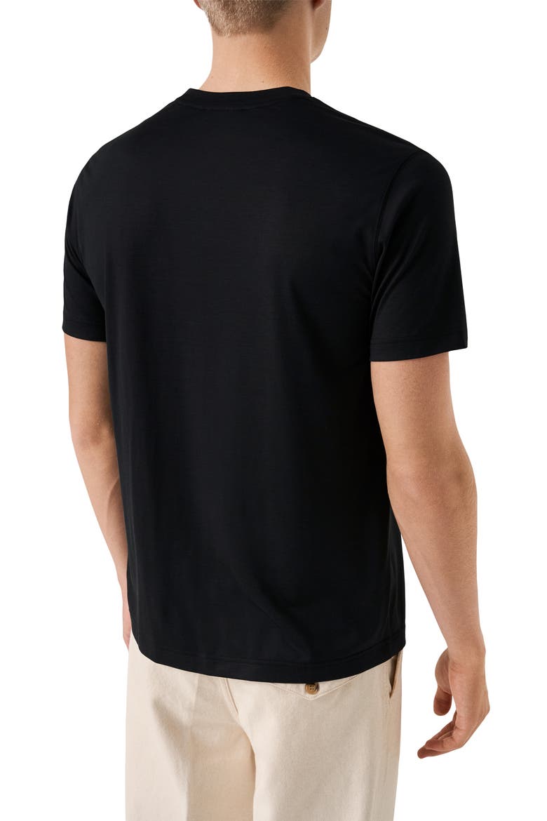 Silk & Cotton T-Shirt, Alternate, color, BLACK