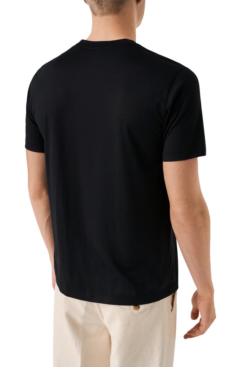 Eton Silk & Cotton T-Shirt, Alternate, color, Black