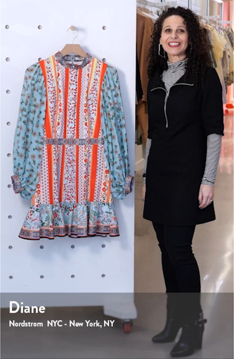 Raya Mandarin Collar Cotton Long Sleeve Dress, sales video thumbnail