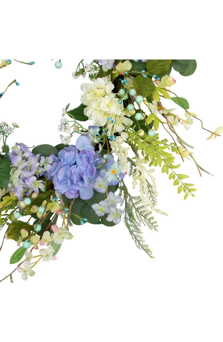 Northlight Eucalyptus, Hyacinths and Hydrangea Fern Spring Wreath - 26", Alternate, color, Blue