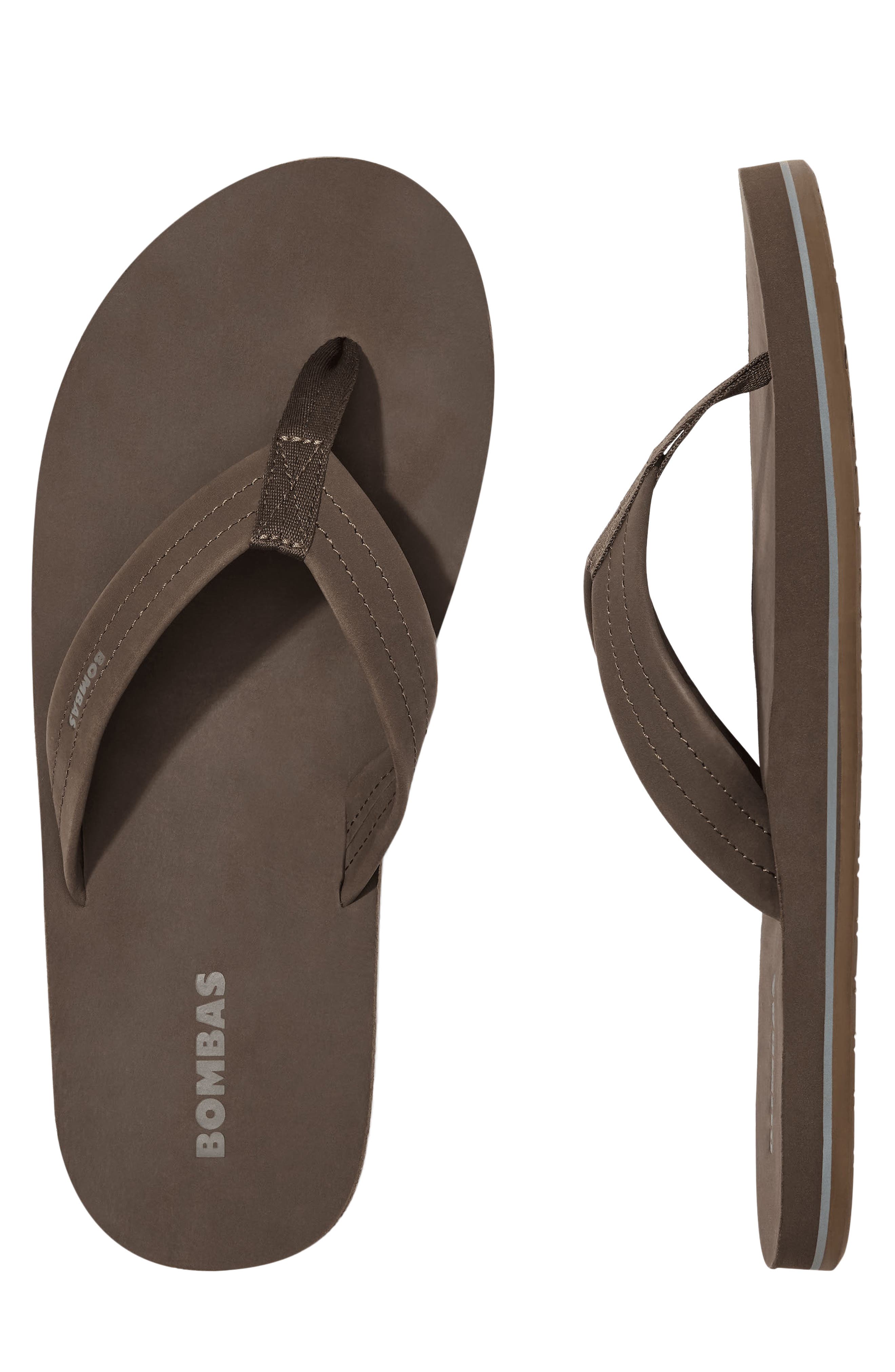 Sunrise Leather Flip Flop, Alternate, color, MUSHROOM GREY