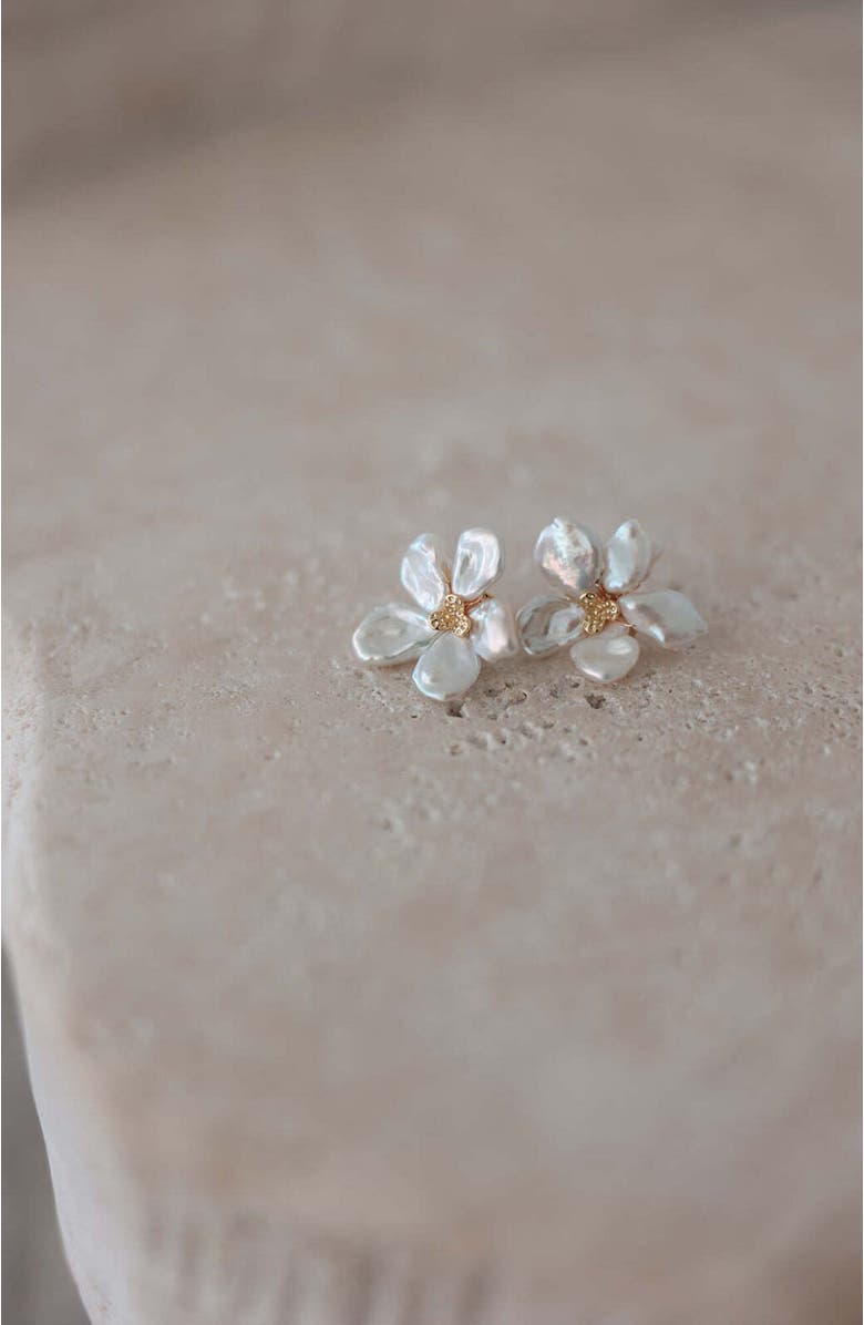 Untamed Petals Elodie Baroque Stud Earrings, Alternate, color, Gold