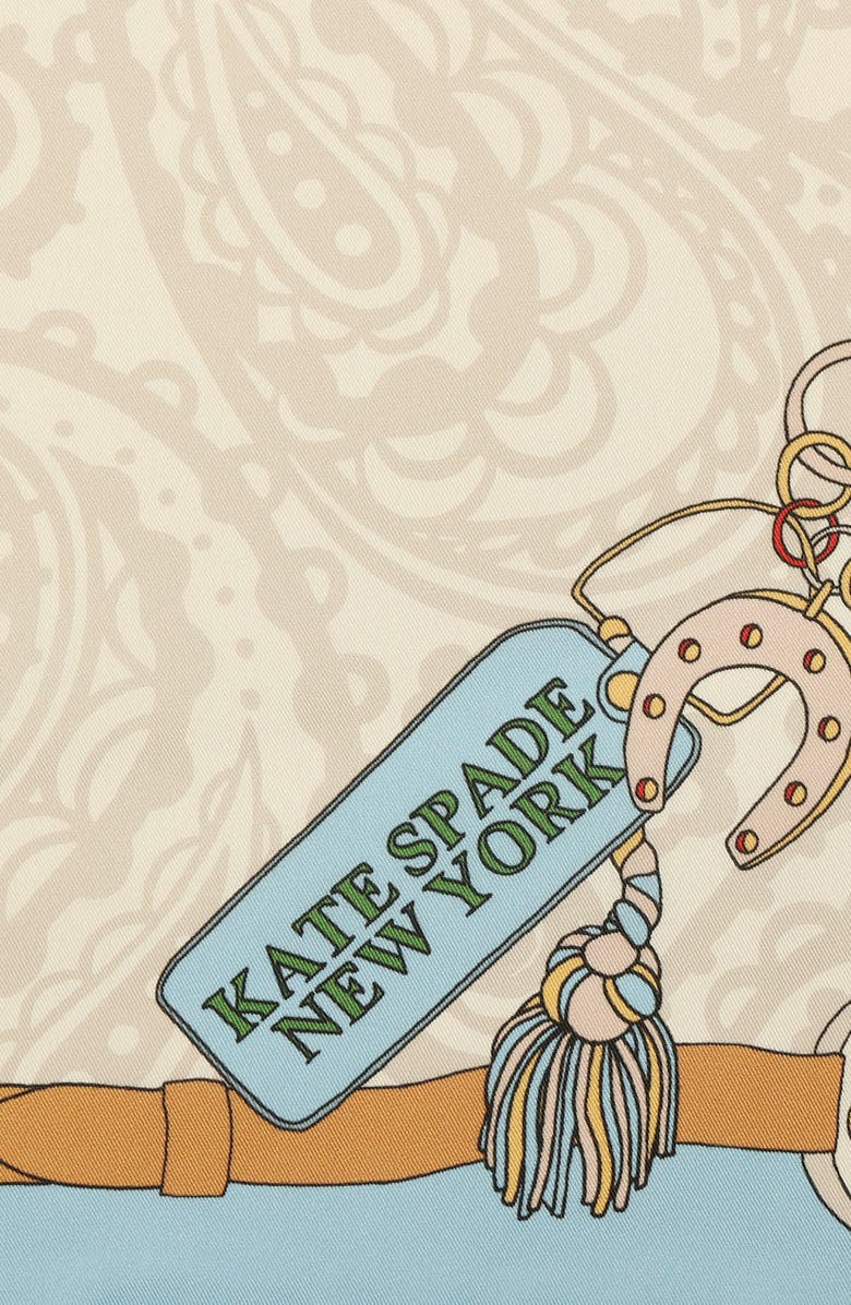 Kate Spade New York Lunar New Year Horse Square Silk Scarf, Alternate, color, Ivory Multi