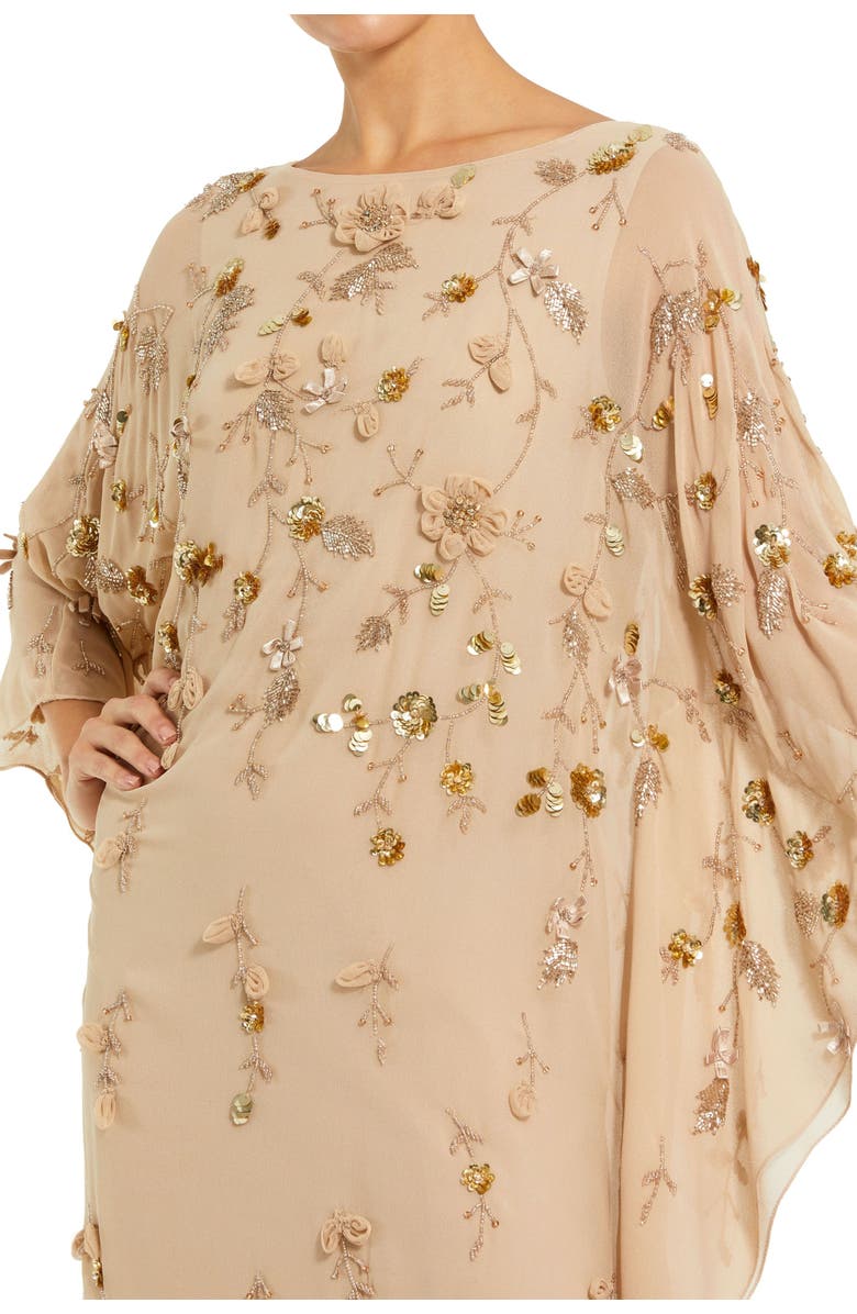 Mac Duggal Embellished Trapeze Evening Gown, Alternate, color, Nude Gold