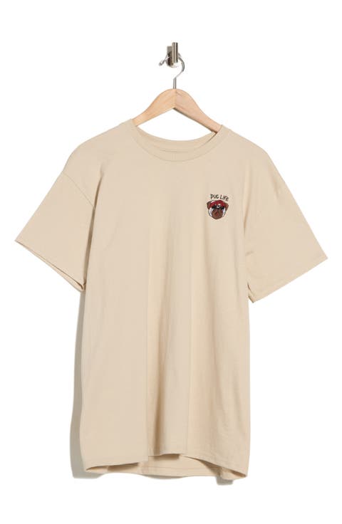 Pug Life Embroidered Tee