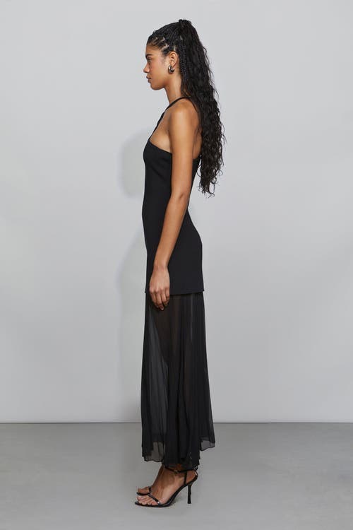 Et Ochs Veta Mixed Media Halter Maxi Dress In Black