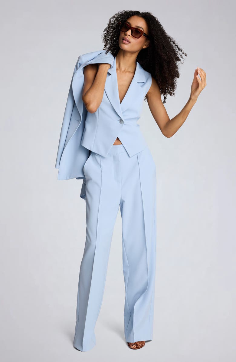 Kenneth Cole Fitted Crepe Vest, Alternate, color, Blue Dawn