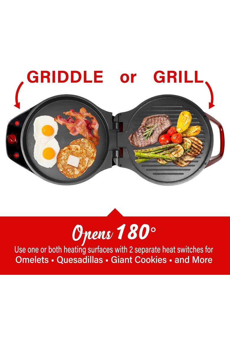Pizza Maker And Grill, Alternate, color, Red
