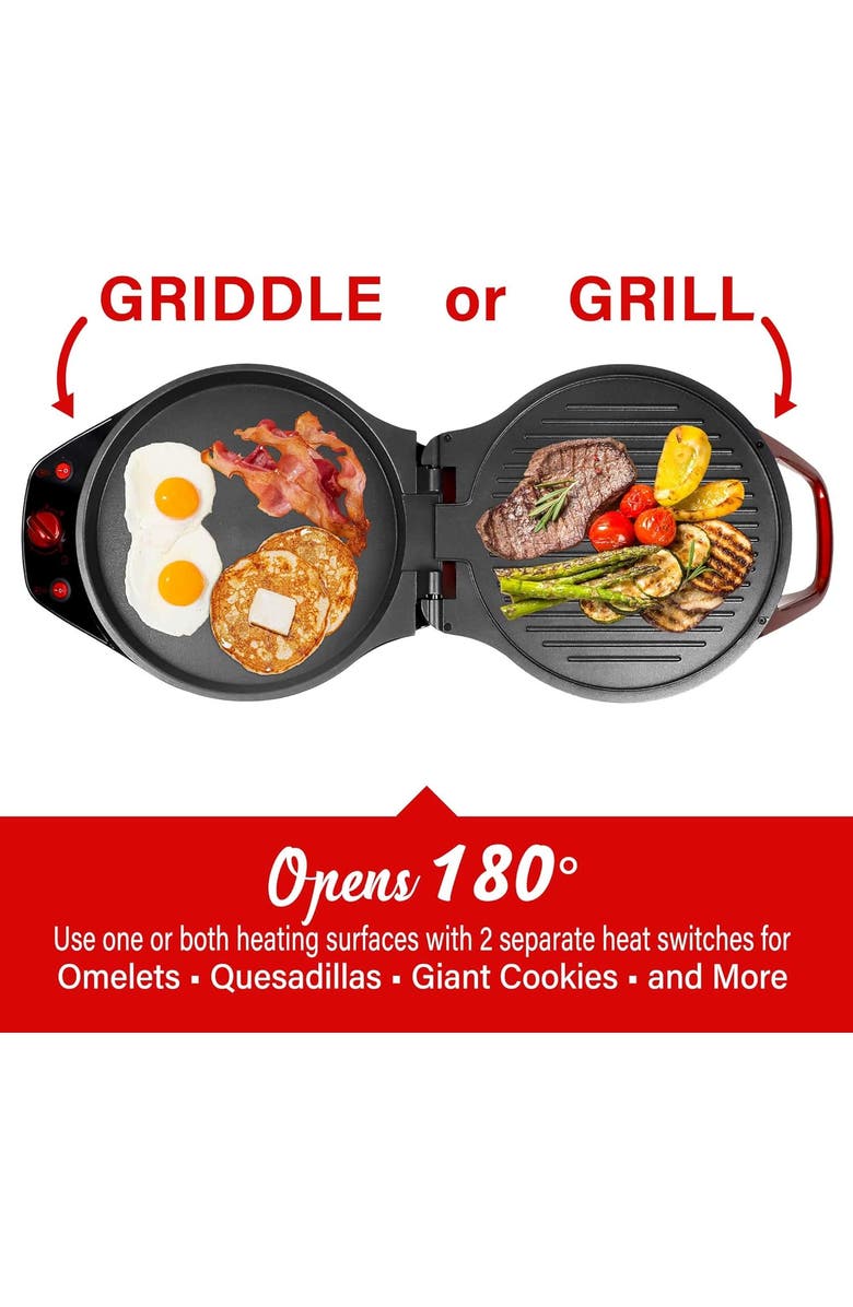 Brentwood Pizza Maker And Grill, Alternate, color, Red