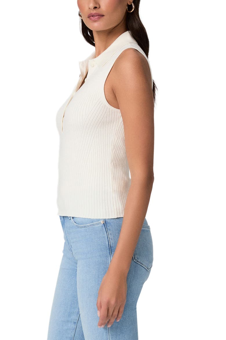 Vesta Rib Sleeveless Polo, Alternate, color, IVORY