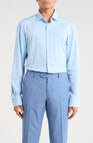 Emanuel Berg Modern Fit 4Flex Stretch Knit Button-Up Shirt