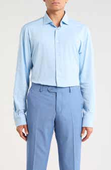 Emanuel Berg Modern Fit 4Flex Stretch Knit Button-Up Shirt