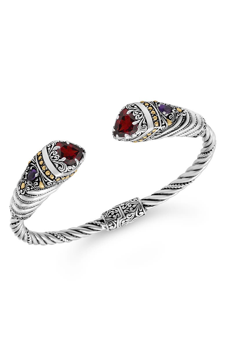 DEVATA Stone & Sterling Silver Bali Uluwatu Cuff Bracelet, Alternate, color, 