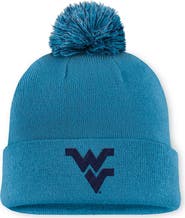 Nike Men's Nike Turquoise West Virginia Mountaineers Primetime Peak Campus Cuffed Knit Hat with Pom