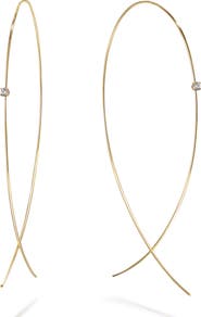 LANA 14K Gold Large Upside Down Diamond Hoop Earrings