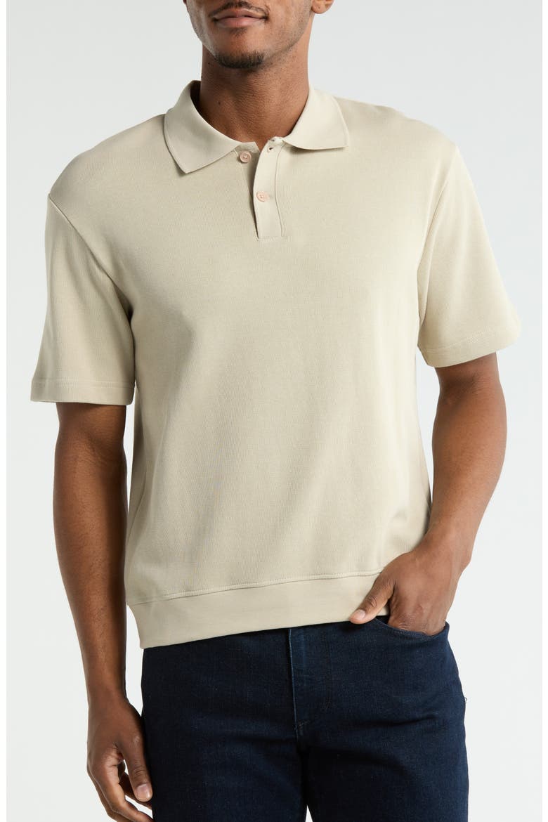 Textured Knit Polo, Main, color, TAUPE