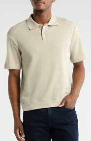 DENIM AND FLOWER Textured Knit Polo