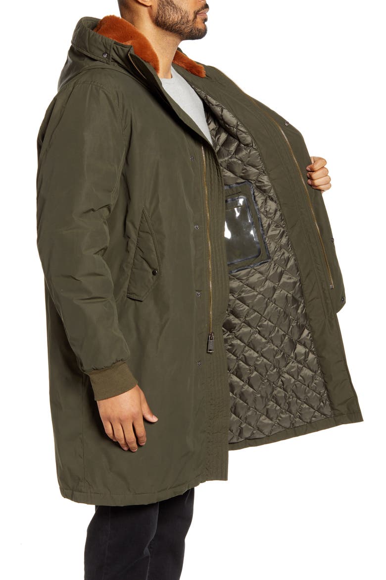 Tech Down Parka with Faux Fur Trim, Alternate, color, OLIVE