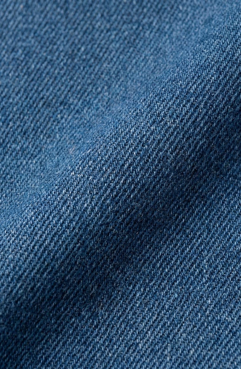 Modenaire Tailored Denim Front Button Shirt, Alternate, color, Indigo / Medium-Wash