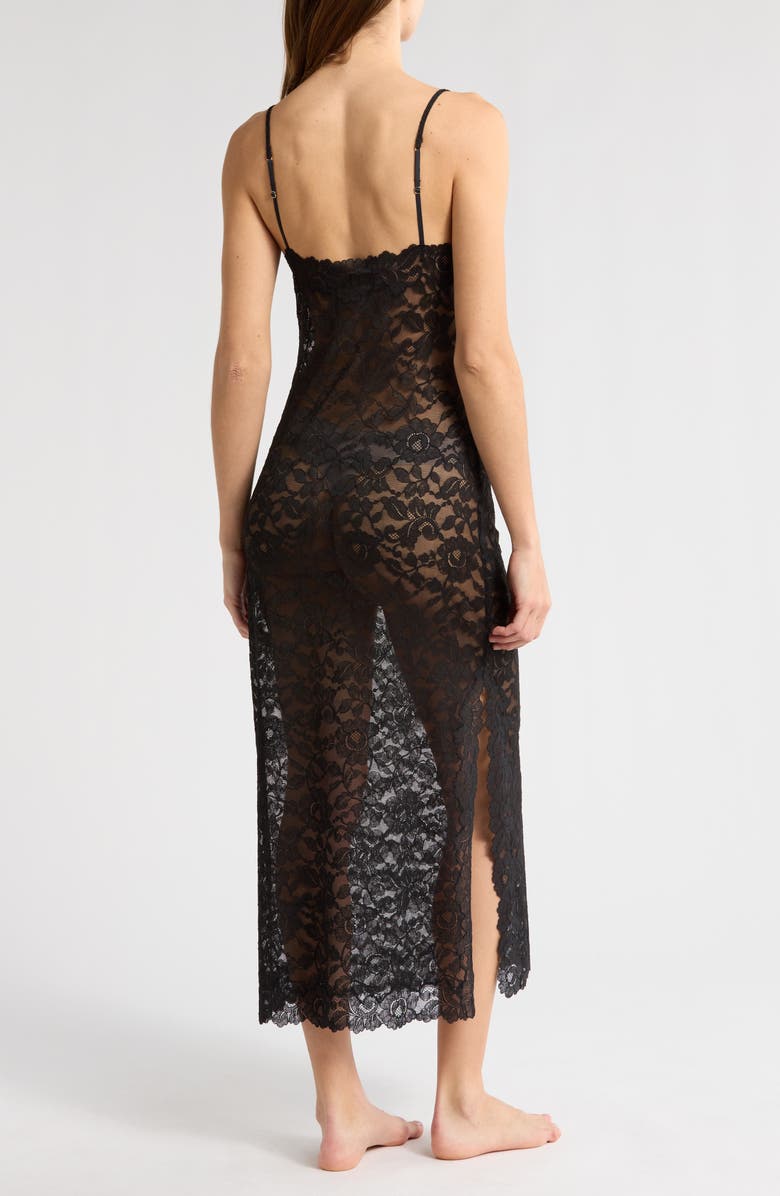 Natori Peony Lace Nightgown, Alternate, color, Black