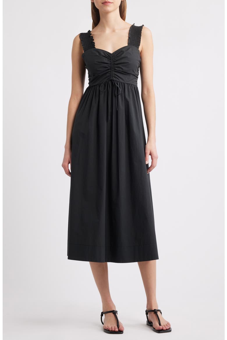 Irisa Cotton Blend Sundress, Main, color, BLACK
