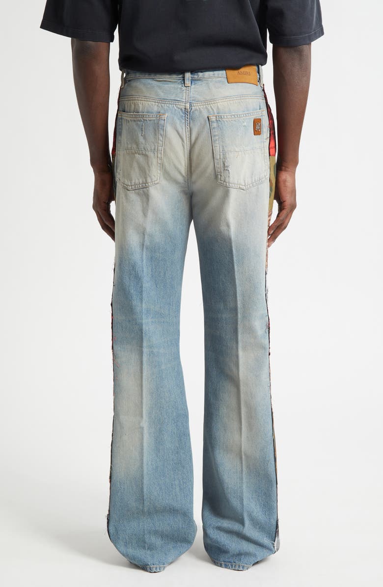 AMIRI Patchwork Bootcut Jeans, Alternate, color, Driftwood Blue