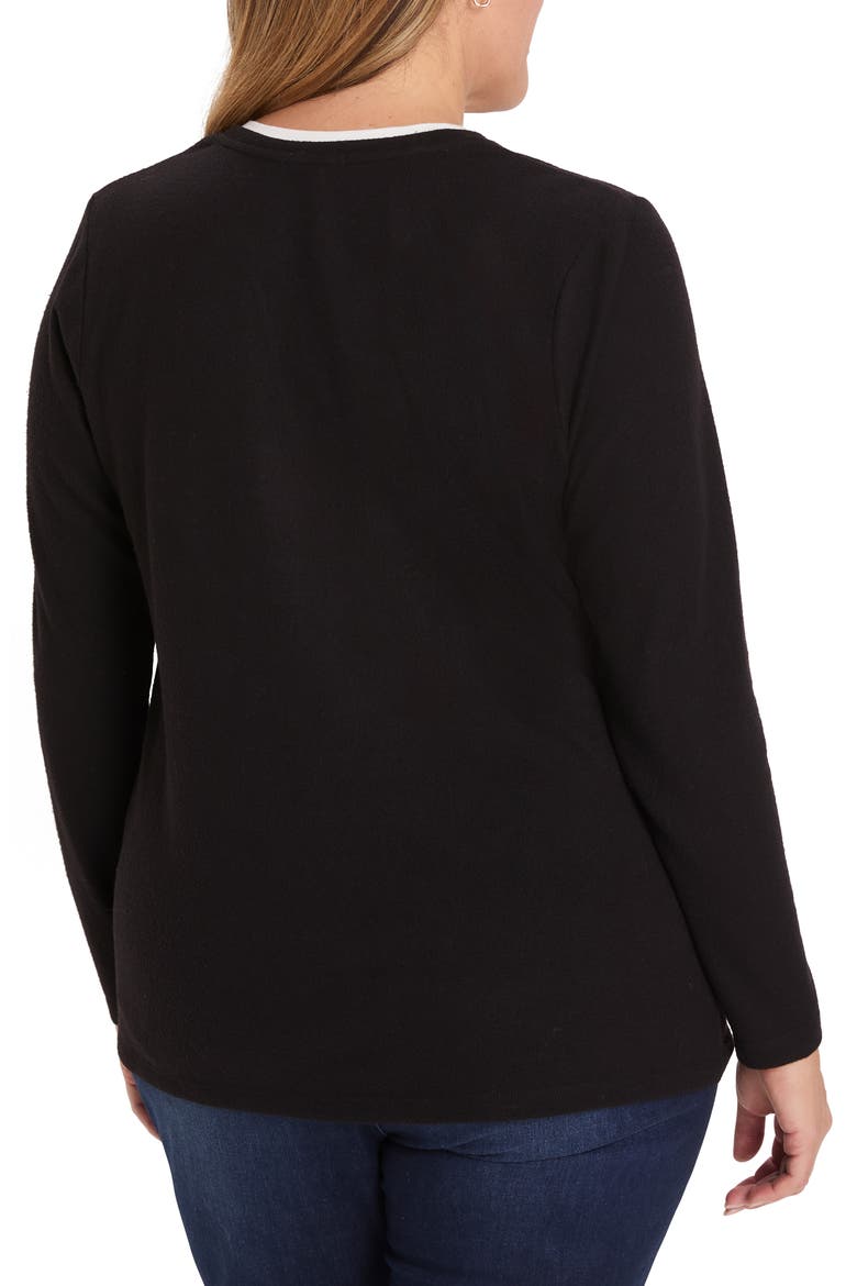 Double Layer Long Sleeve Jersey Top, Alternate, color, BLACK ONYX