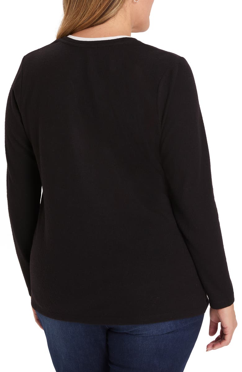 NZT by NIC+ZOE Double Layer Long Sleeve Jersey Top, Alternate, color, Black Onyx