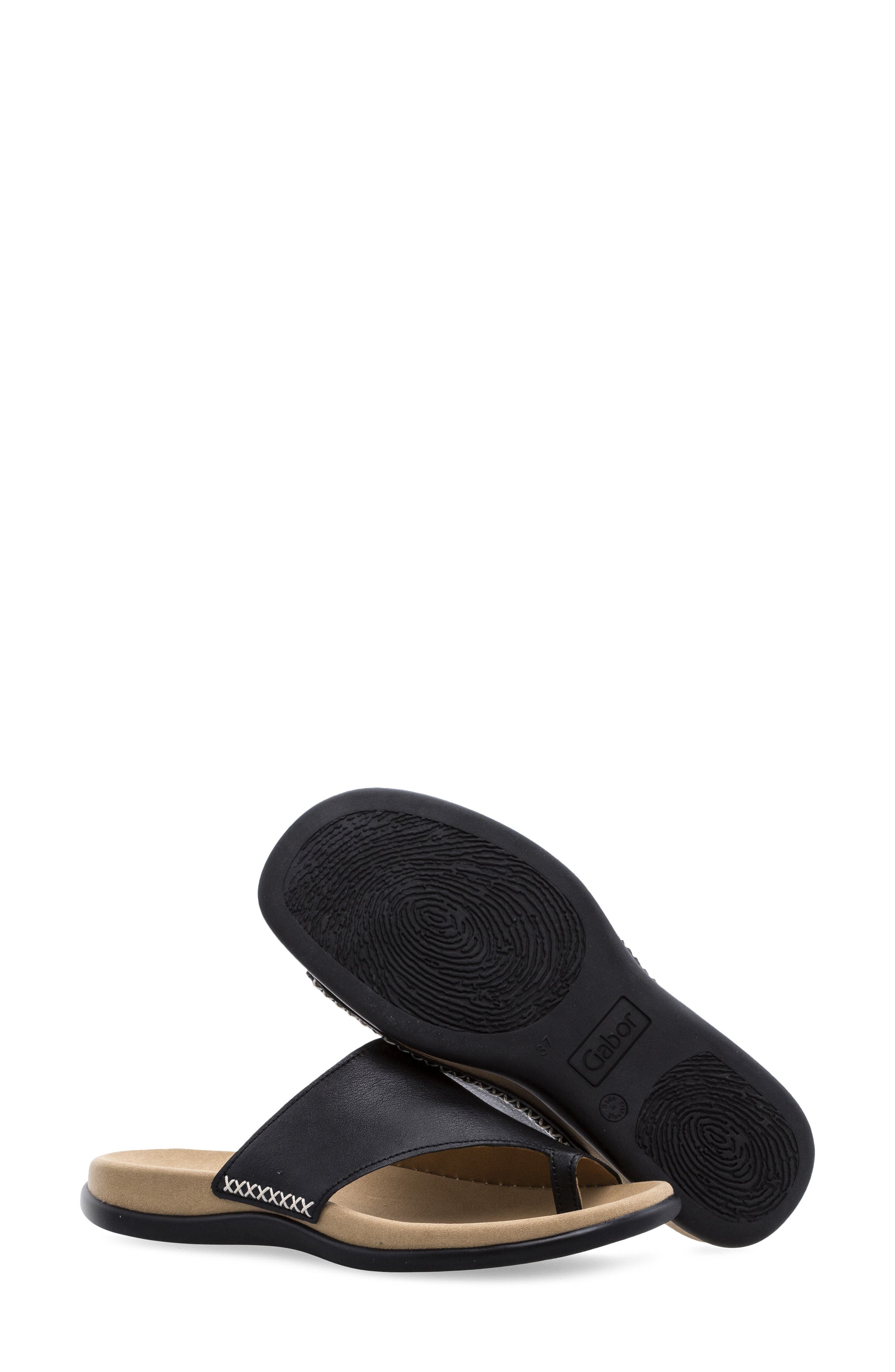 Gabor Asymmetric Flip Flop, Alternate, color, Black