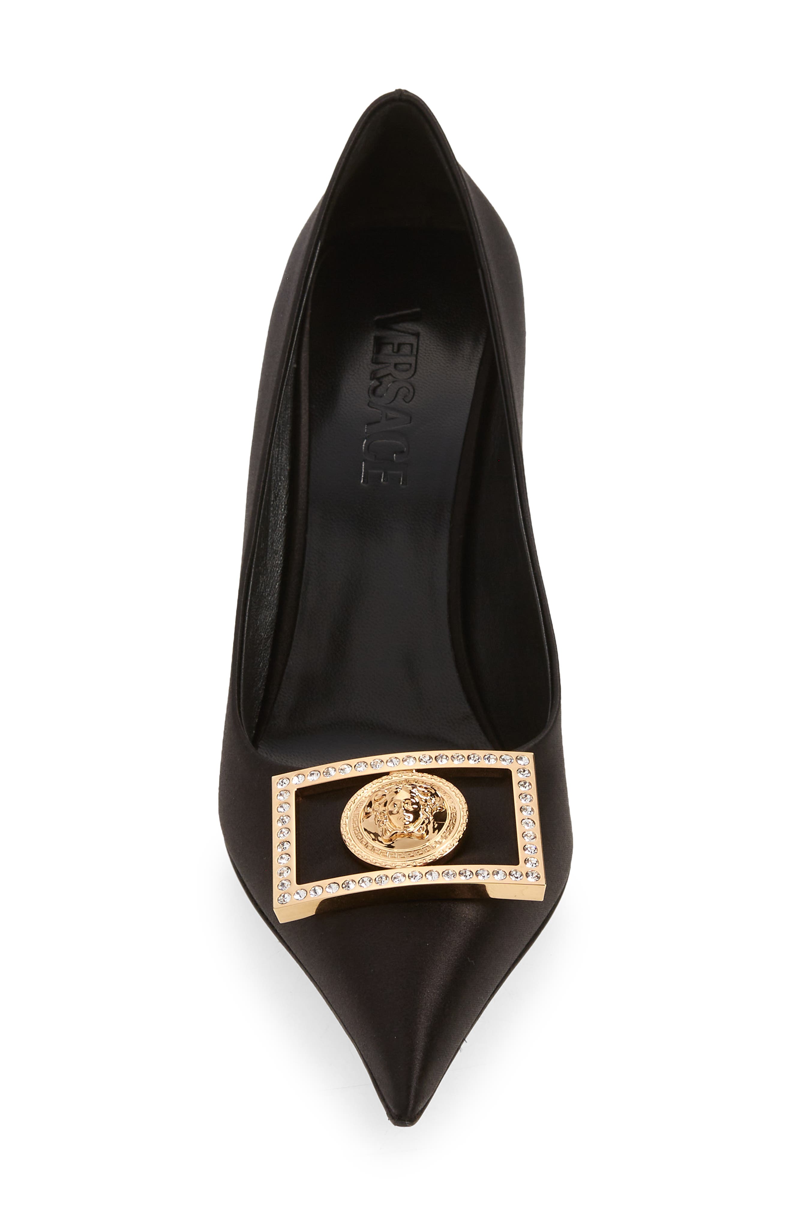 Versace Medusa Frame Pointed Toe Pump, Alternate, color, 