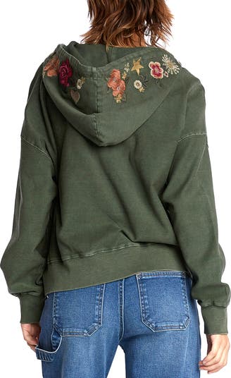 Camp Peace Floral Embroidered Hoodie