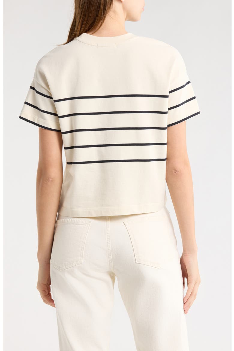 Stripe Cotton T-Shirt, Alternate, color, BLACK/ WHITE STRIPE