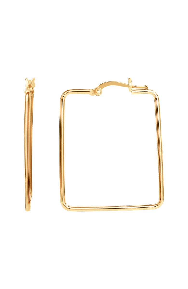 HOT SILVER Sterling Silver Yellow Flash Plated Hoop Earrings, Main, color, 