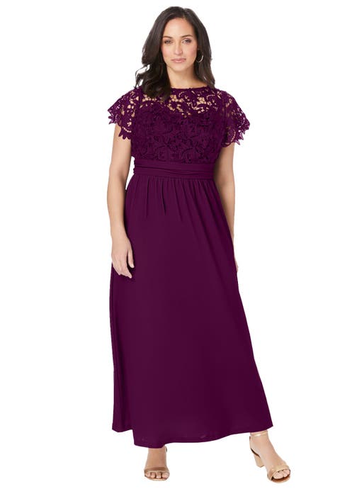 Lace Maxi Dress (Plus Available)