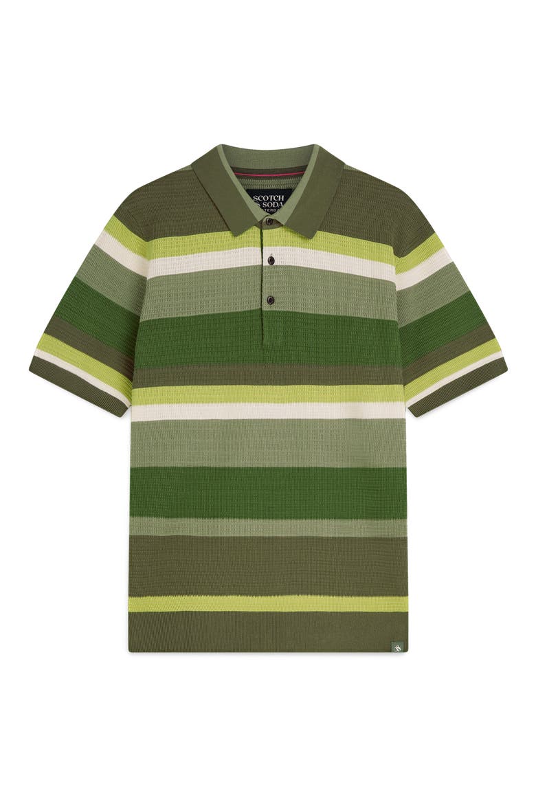 Stripe Textured Polo, Alternate, color, GARDEN GREEN STRIPE