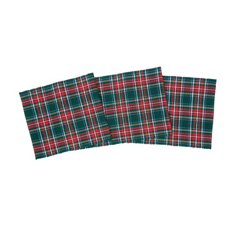 Weston Red & Green Plaid 100% Cotton Christmas Table Runner 13" x 72"