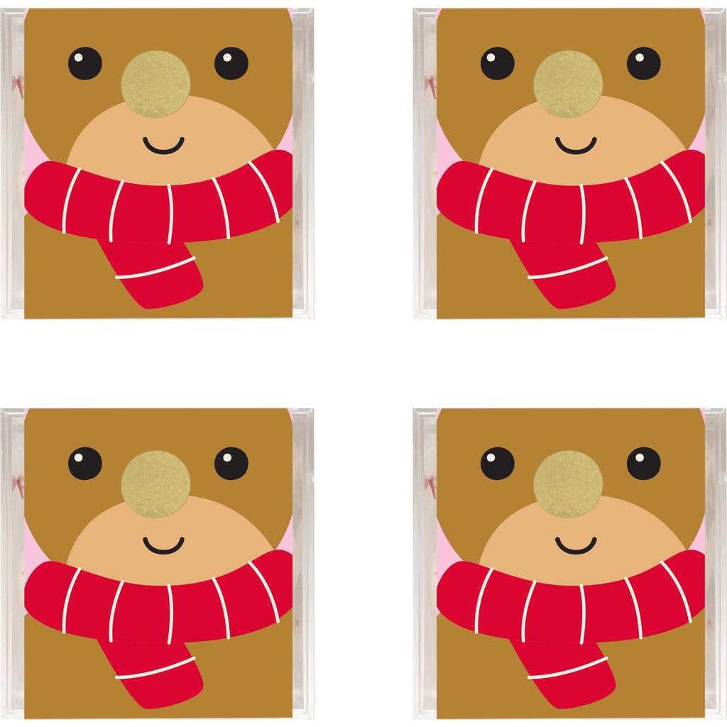 sugarfina Reindeer Set of 4 Peppermint Bark Cookies Candy Cubes