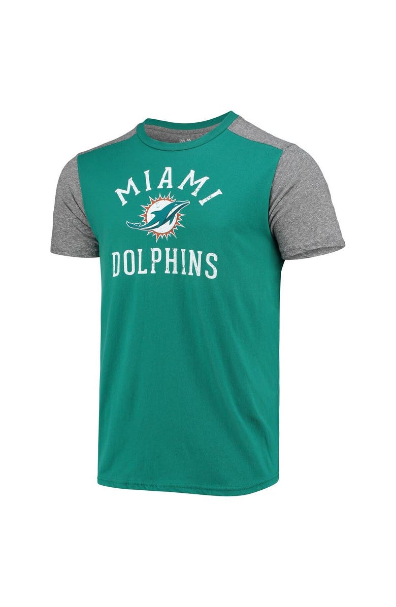 Majestic Threads Men's Majestic Threads Aqua/Gray Miami Dolphins Field Goal Slub T-Shirt, Alternate, color, Aqua