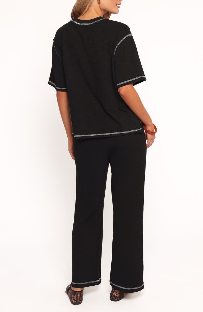 Petal & Pup Angler Short Sleeve Sweatshirt & Pants Set, Alternate, color, Black