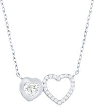 SIMONA Double Heart Cubic Zirconia Pendant Necklace