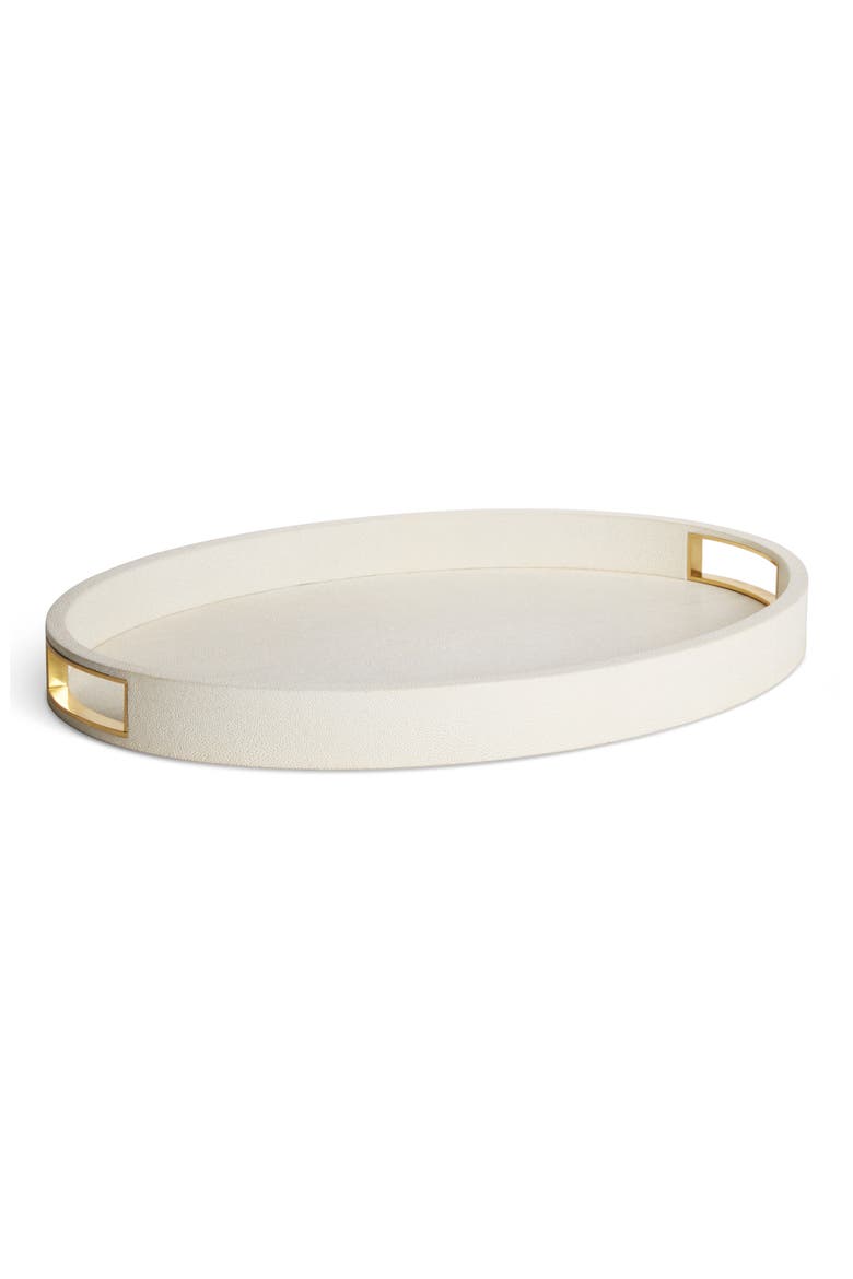 Modern Faux Shagreen Cocktail Tray, Main, color, CREAM